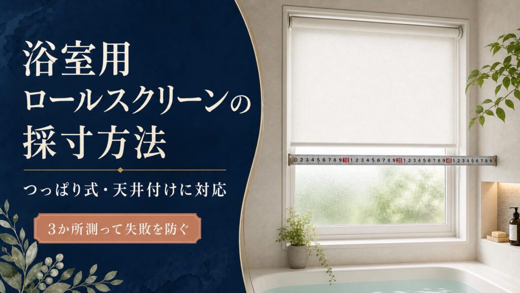 浴室用ロールスクリーンの採寸方法を解説するアイキャッチ画像