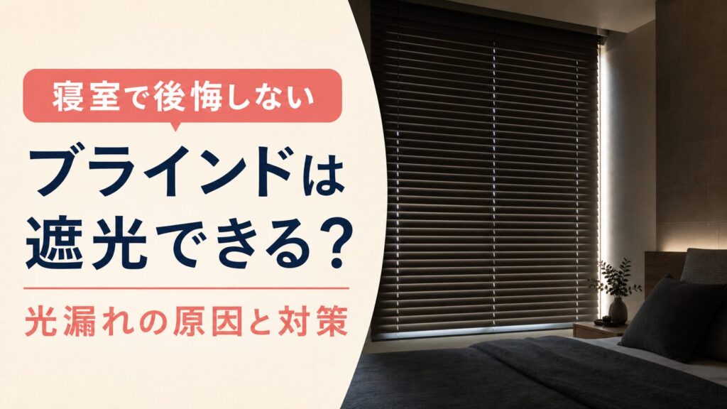 ブラインドの遮光性と光漏れ対策を解説するアイキャッチ画像