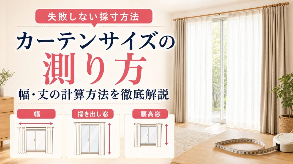 カーテンサイズの測り方と幅・丈の計算方法