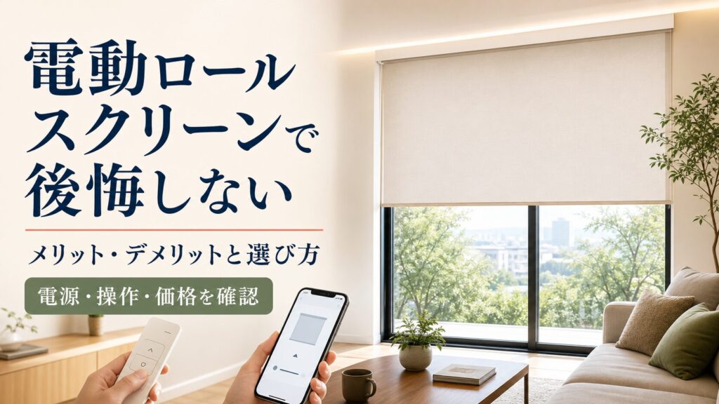 電動ロールスクリーンのメリット・デメリットと選び方を解説するアイキャッチ画像