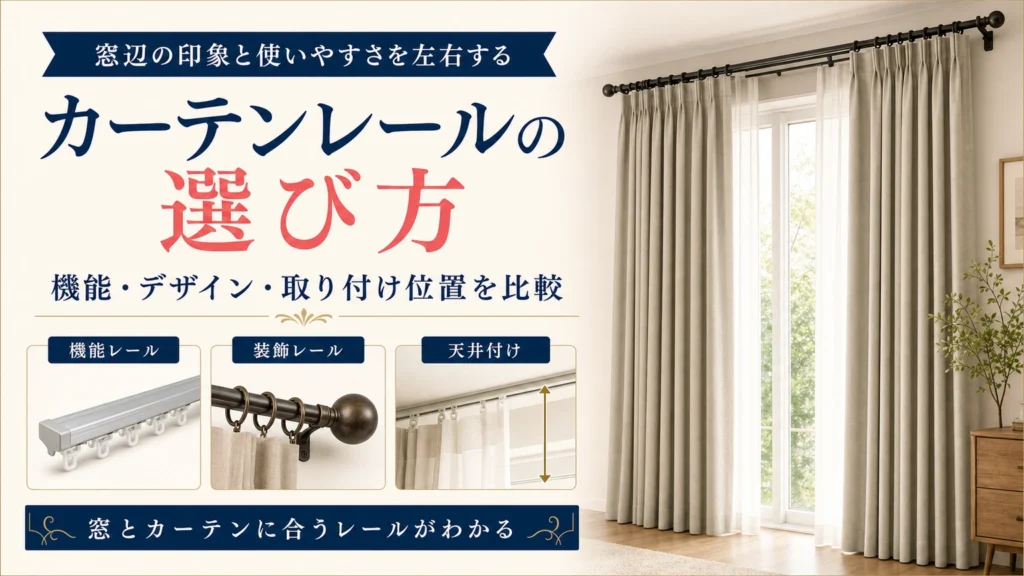 機能・装飾・天井付けを比較するカーテンレールの選び方