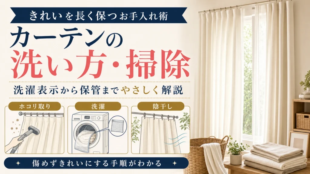 ホコリ取り・洗濯・陰干しで行うカーテンのお手入れ手順