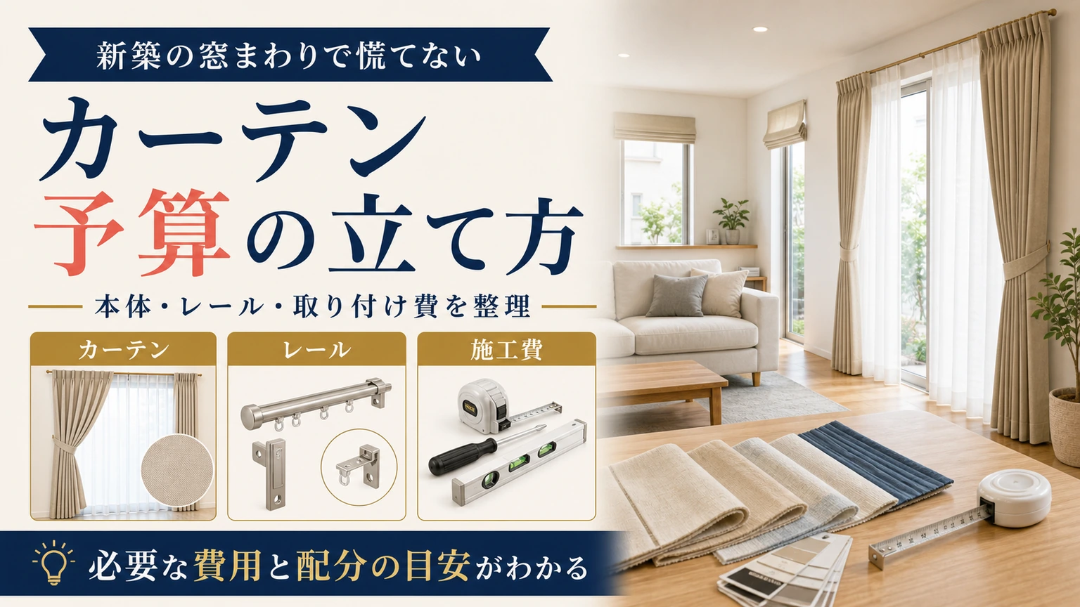 カーテン・レール・施工費を整理する新築の窓まわり予算