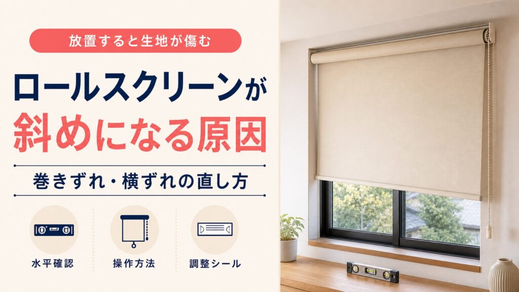 ロールスクリーンが斜めになる巻きずれ・横ずれの原因
