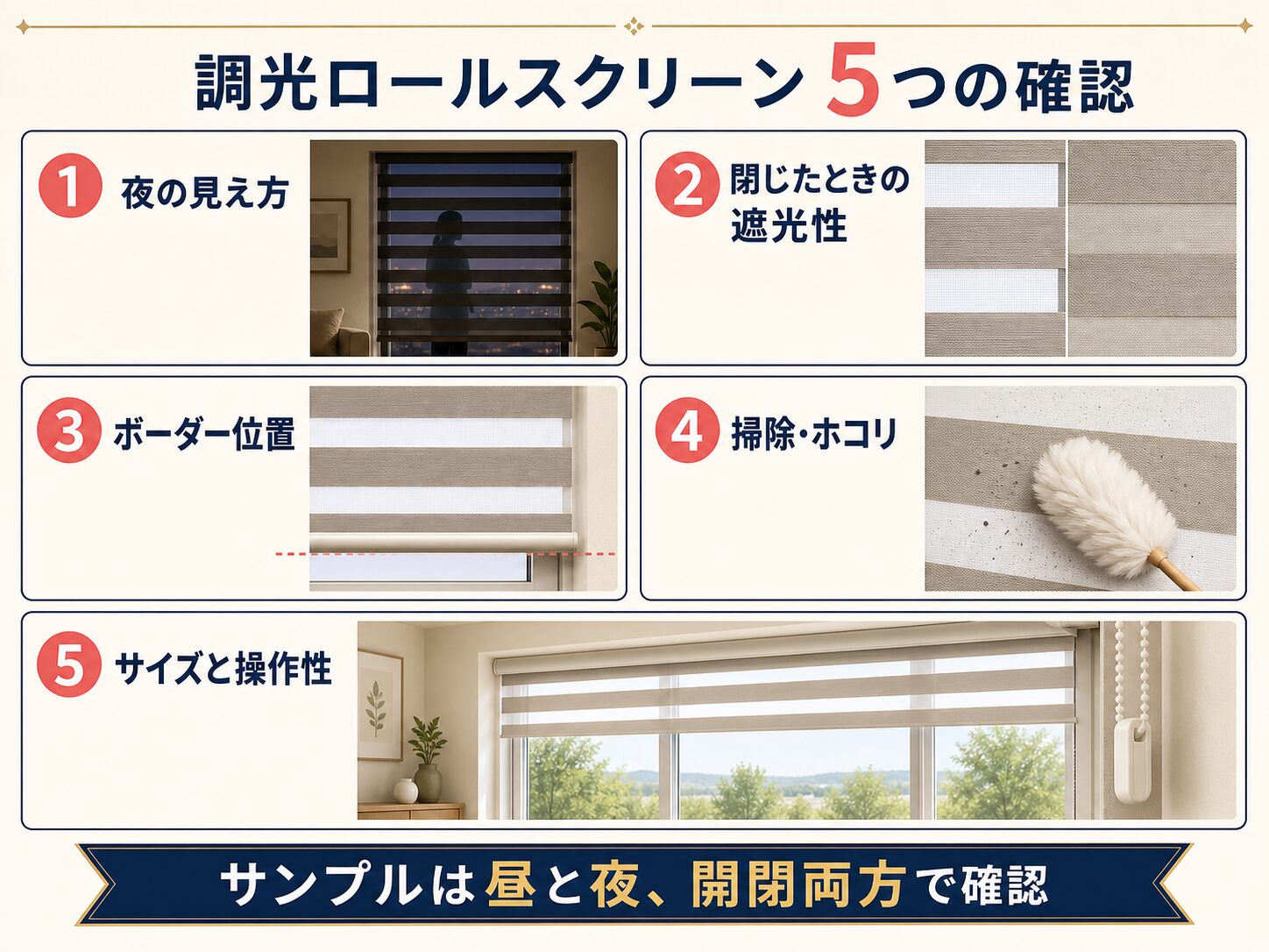 調光ロールスクリーンを選ぶ前に確認したい5項目