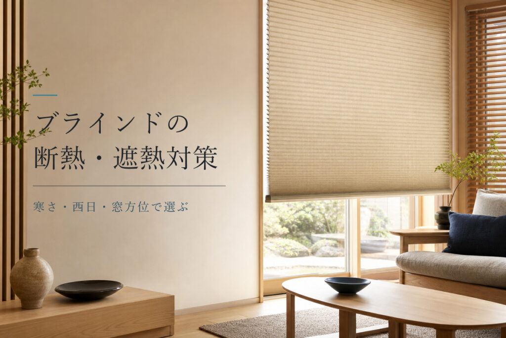 断熱・遮熱対策用のハニカムスクリーンがあるリビング