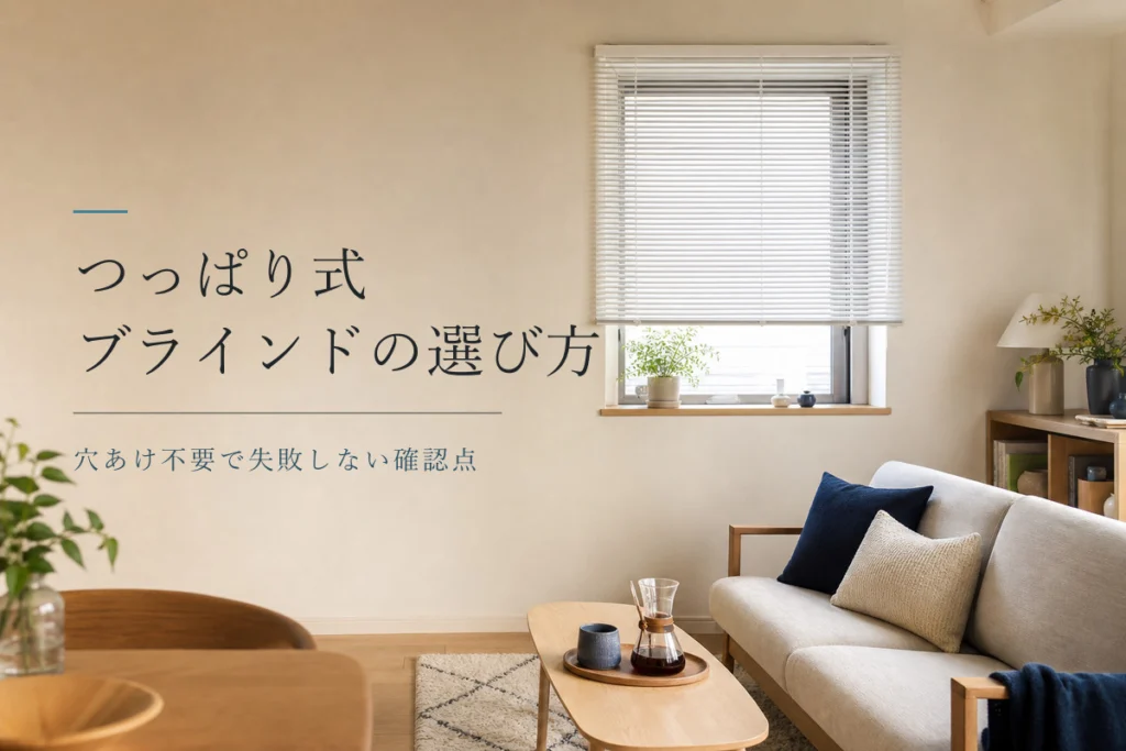 つっぱり式ブラインドを設置した賃貸住宅の窓