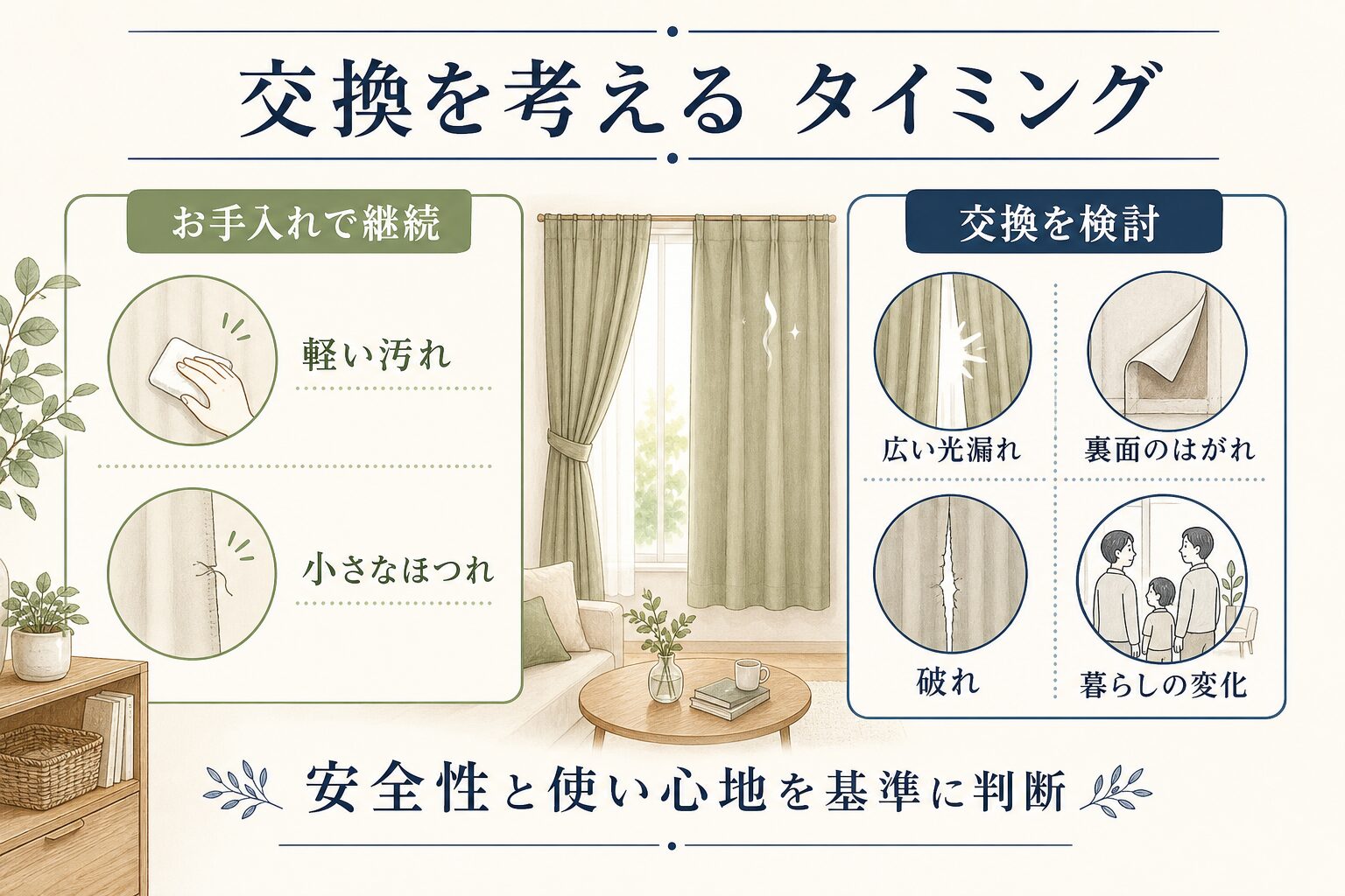 お手入れ継続と交換検討を分ける判断目安