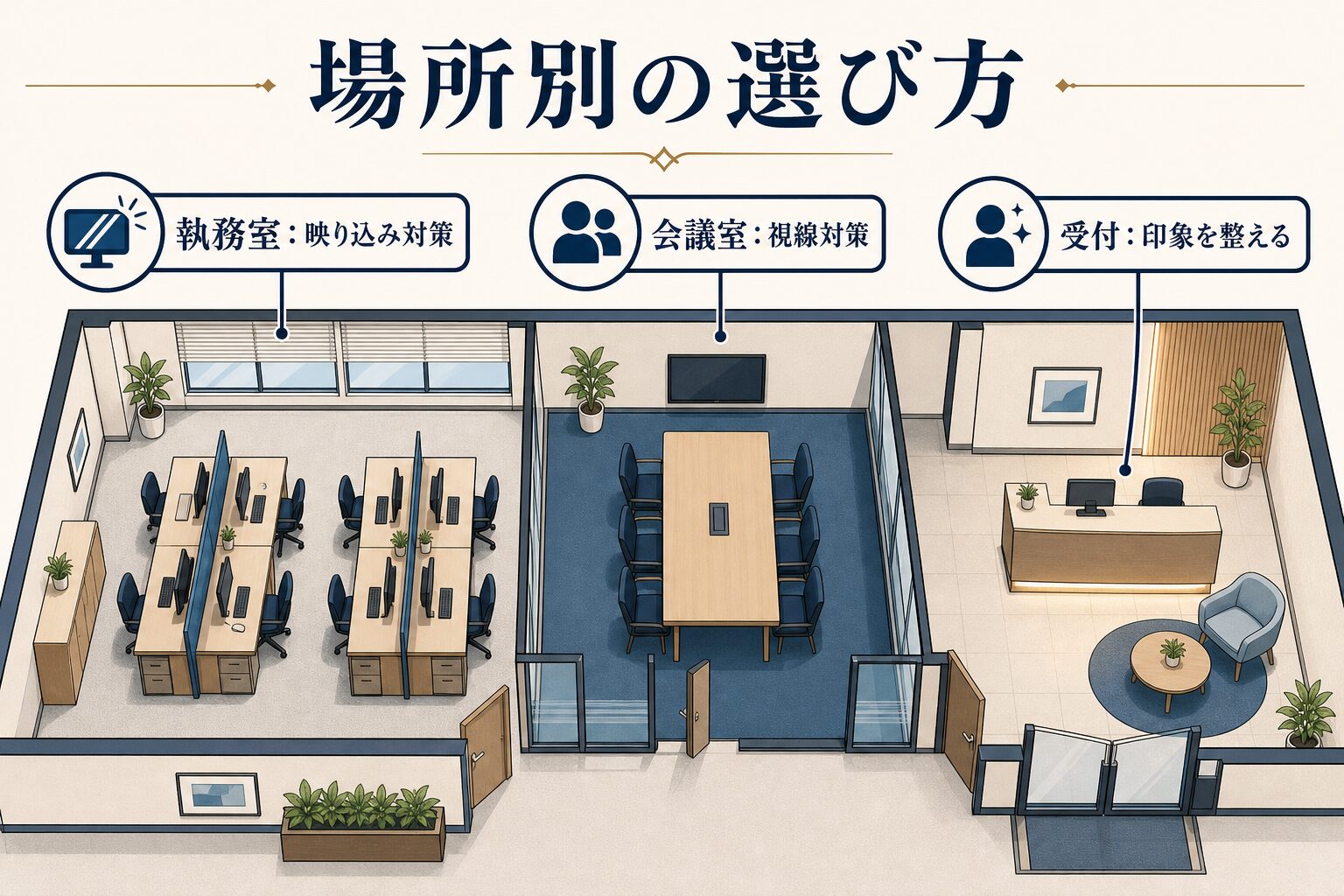 執務室・会議室・受付のブラインド選び