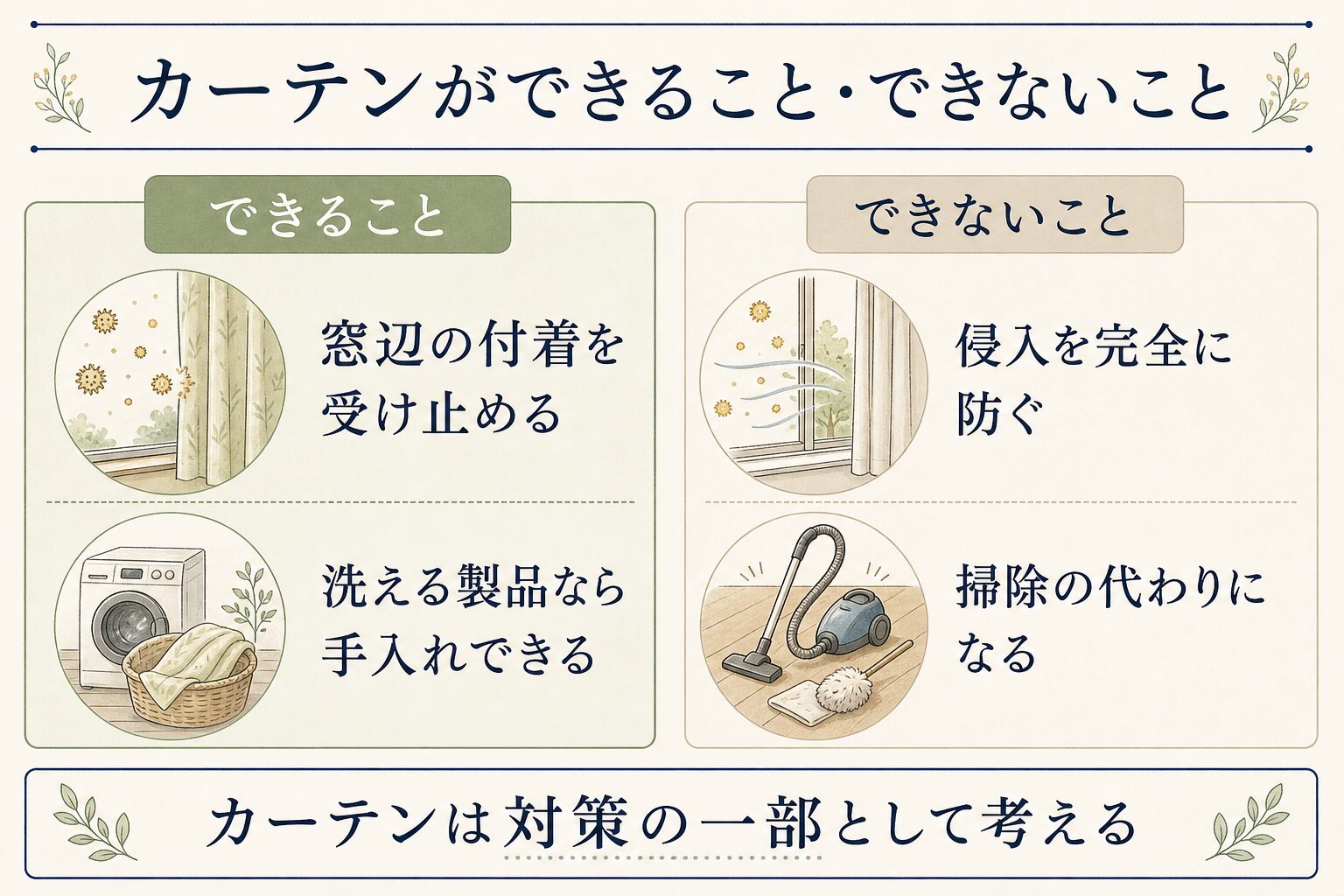 花粉対策でカーテンができることとできないこと